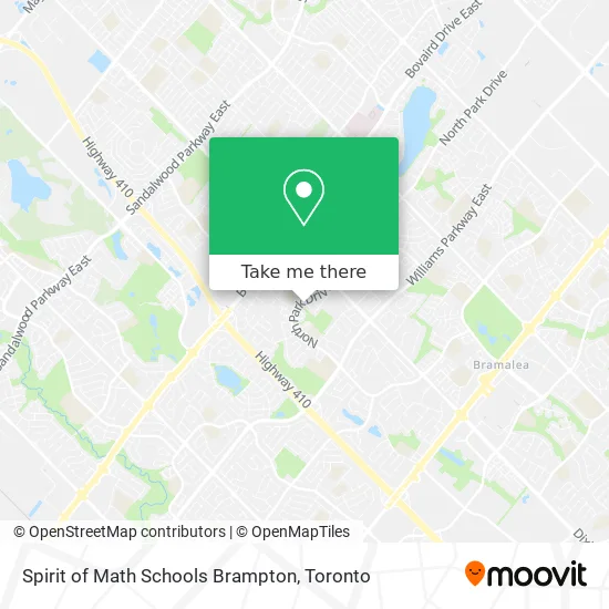 Spirit of Math Schools Brampton map