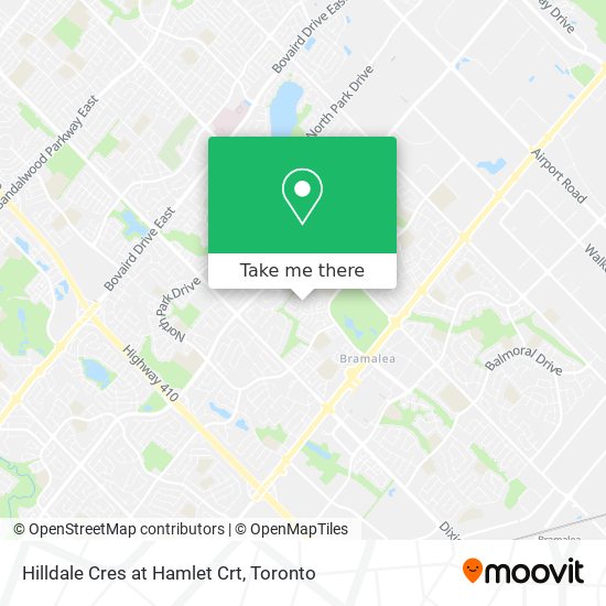 Hilldale Cres at Hamlet Crt map