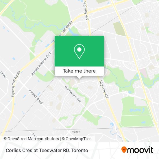 Corliss Cres at Teeswater RD map