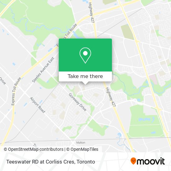 Teeswater RD at Corliss Cres map