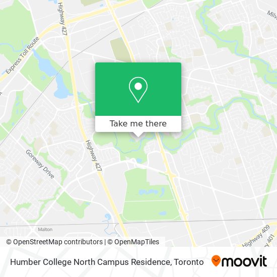 Humber College North Campus Residence map
