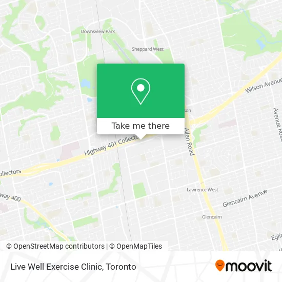 Live Well Exercise Clinic map