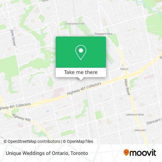 Unique Weddings of Ontario map