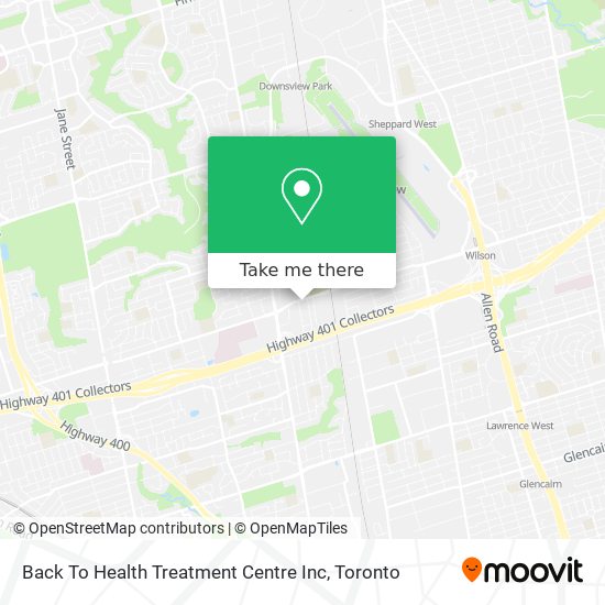 Back To Health Treatment Centre Inc map