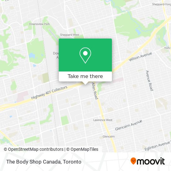 The Body Shop Canada map