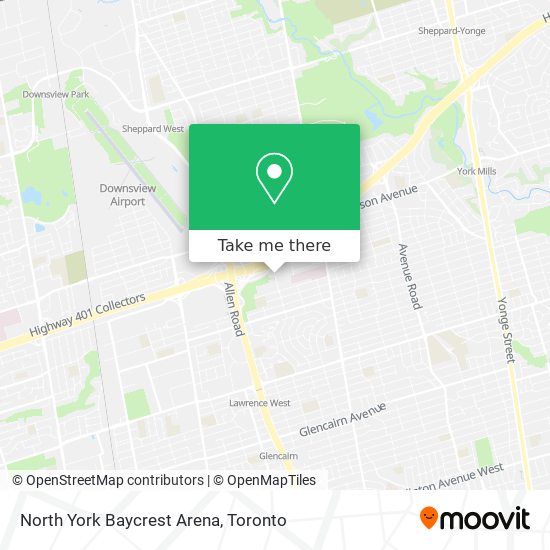 North York Baycrest Arena map