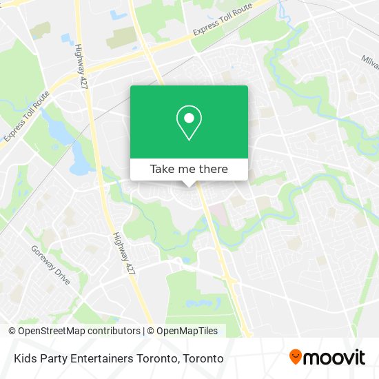 Kids Party Entertainers Toronto map