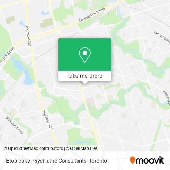 Etobicoke Psychiatric Consultants map