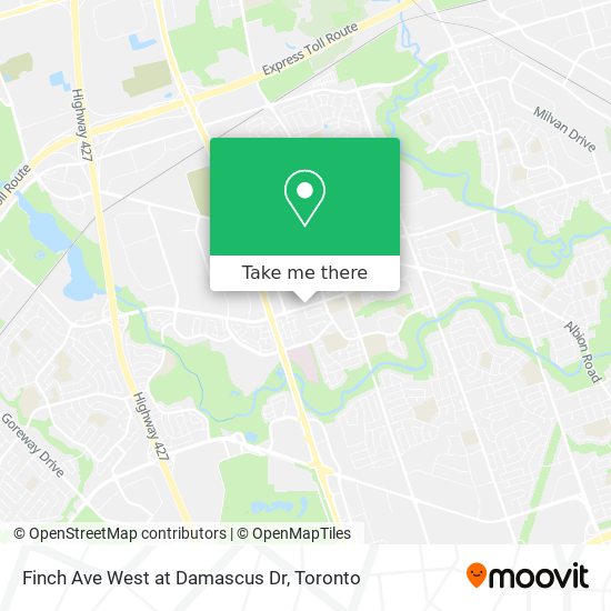 Finch Ave West at Damascus Dr map