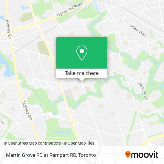 Martin Grove RD at Rampart RD map