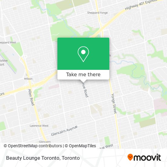 Beauty Lounge Toronto map