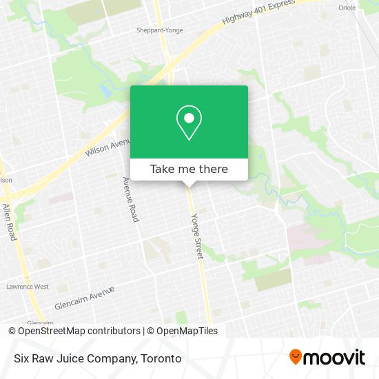 Six Raw Juice Company map