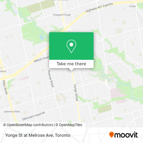 Yonge St at Melrose Ave map