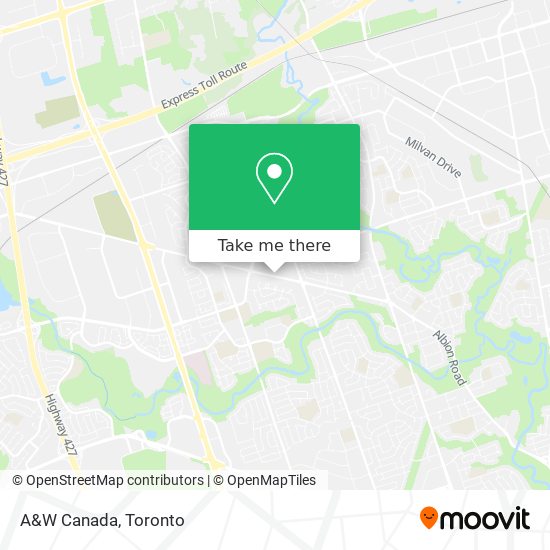 A&W Canada map