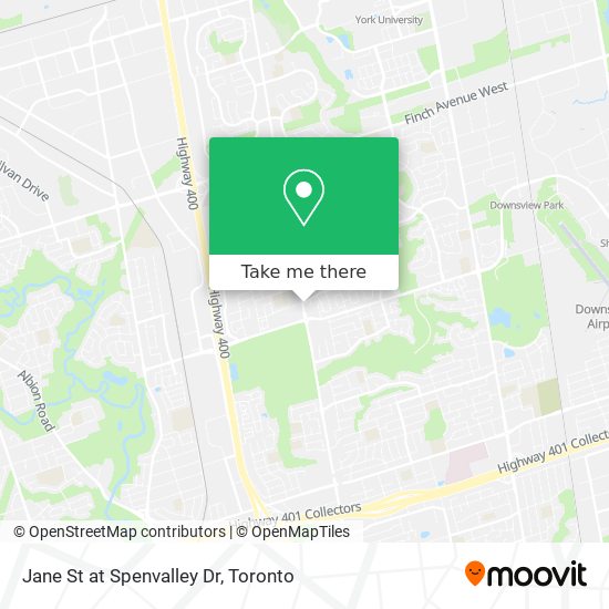 Jane St at Spenvalley Dr map