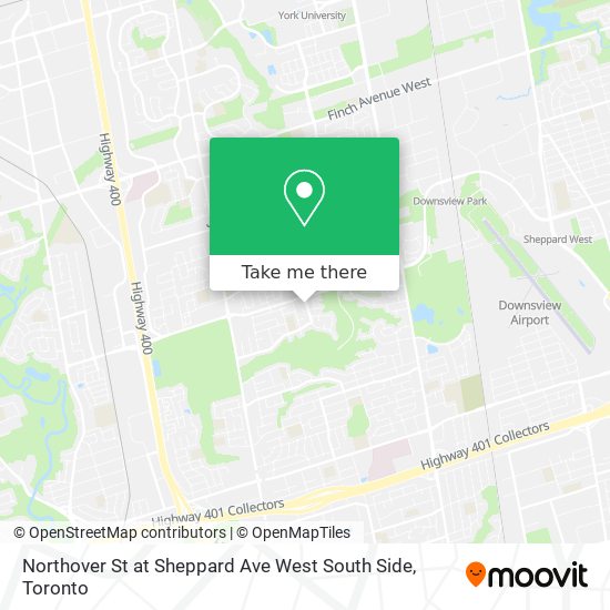 Northover St at Sheppard Ave West South Side map