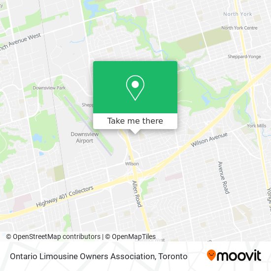 Ontario Limousine Owners Association map