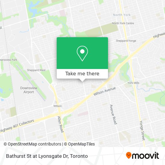 Bathurst St at Lyonsgate Dr map