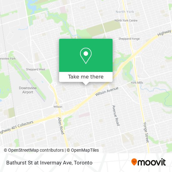 Bathurst St at Invermay Ave map