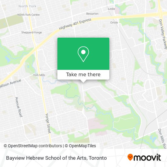 Bayview Hebrew School of the Arts map