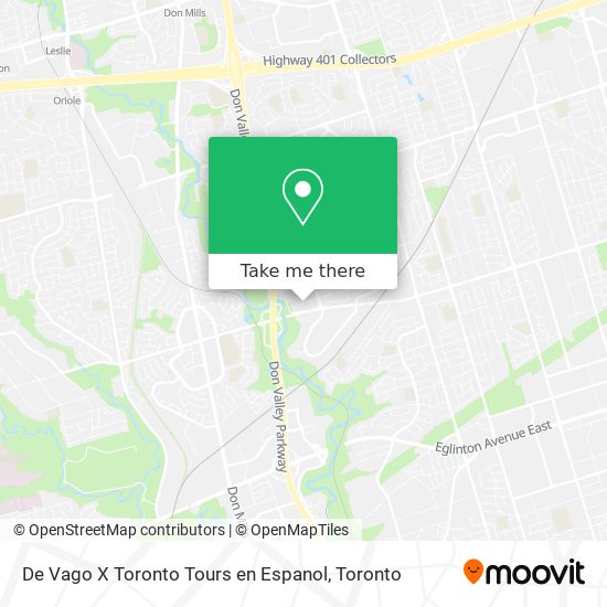 De Vago X Toronto Tours en Espanol map