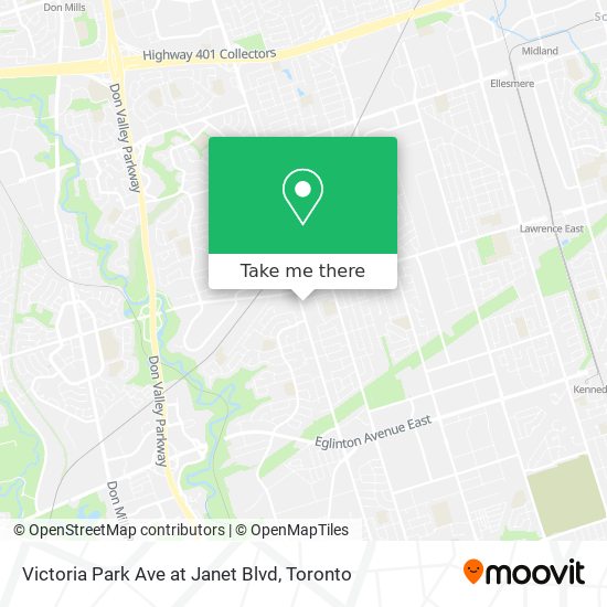 Victoria Park Ave at Janet Blvd map