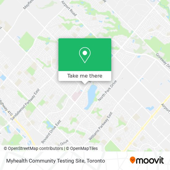 Myhealth Community Testing Site map