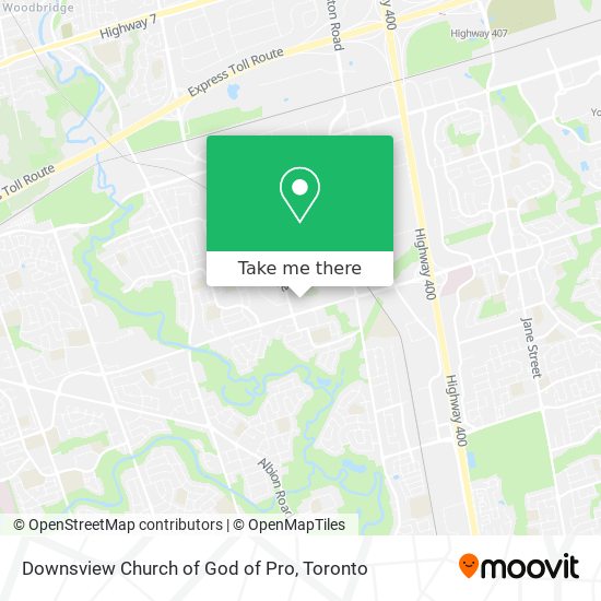 Downsview Church of God of Pro map