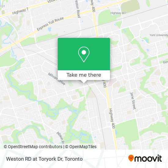 Weston RD at Toryork Dr map