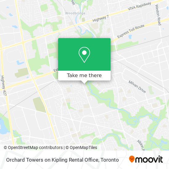 Orchard Towers on Kipling Rental Office map