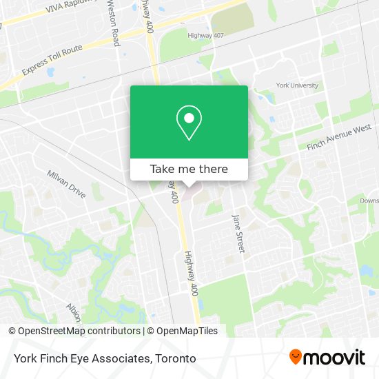 York Finch Eye Associates map