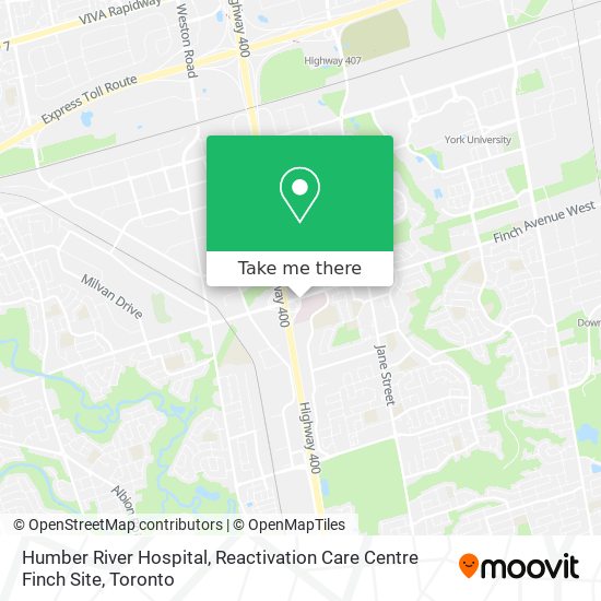 Humber River Hospital, Reactivation Care Centre Finch Site map