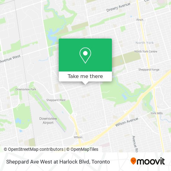 Sheppard Ave West at Harlock Blvd map