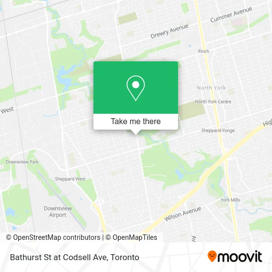 Bathurst St at Codsell Ave map