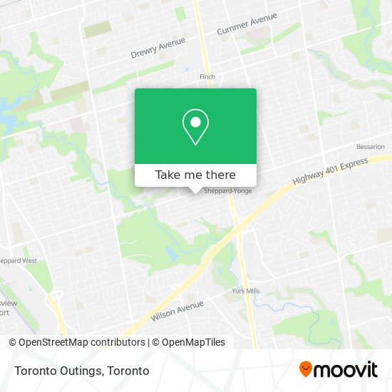 Toronto Outings map