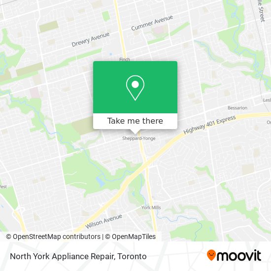 North York Appliance Repair map