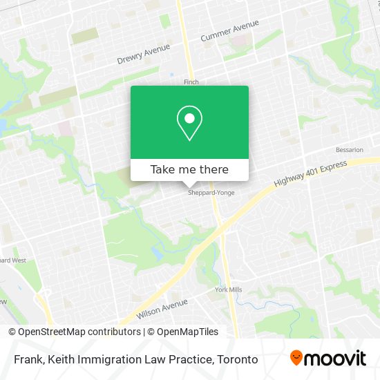 Frank, Keith Immigration Law Practice map