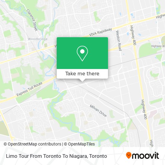 Limo Tour From Toronto To Niagara map