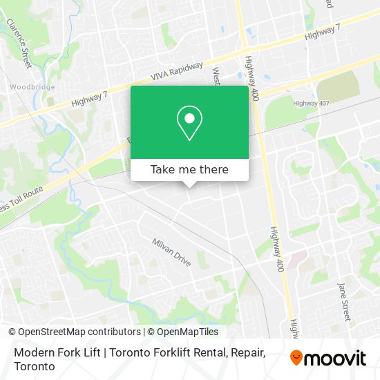 Modern Fork Lift | Toronto Forklift Rental, Repair map