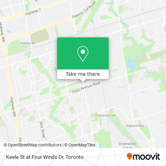 Keele St at Four Winds Dr map