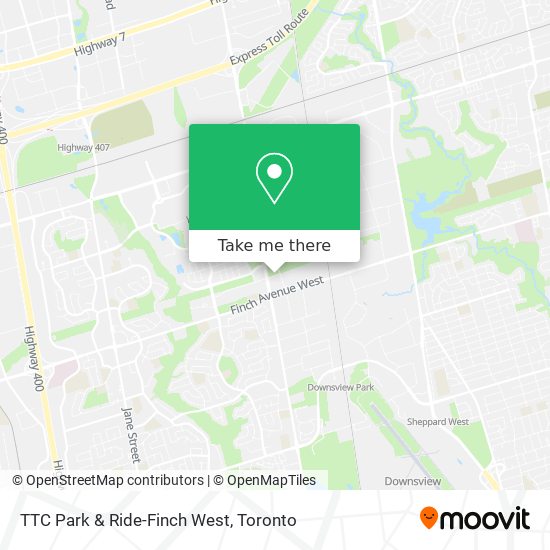 TTC Park & Ride-Finch West map