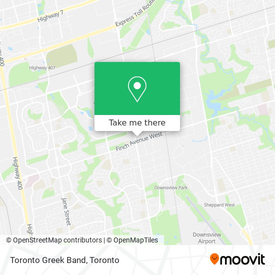 Toronto Greek Band map