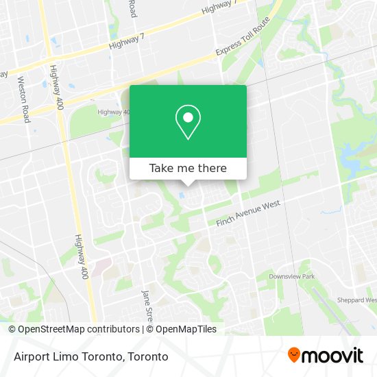 Airport Limo Toronto map