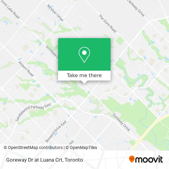 Goreway Dr at Luana Crt map