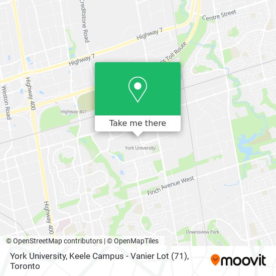 York University, Keele Campus - Vanier Lot (71) map