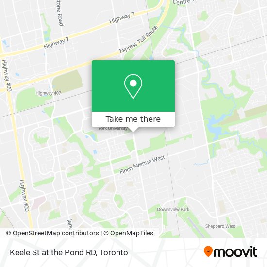 Keele St at the Pond RD map
