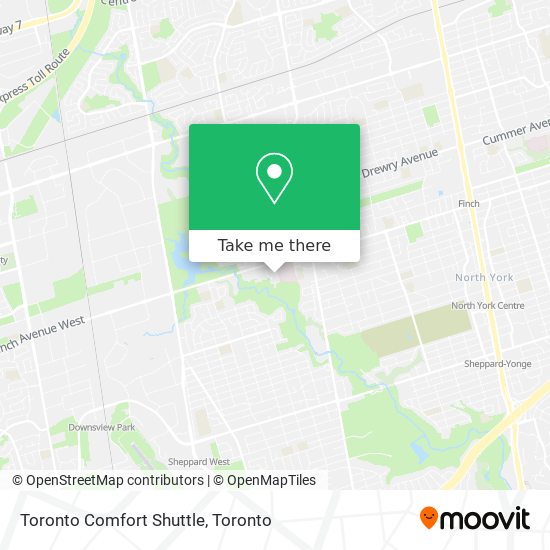 Toronto Comfort Shuttle plan