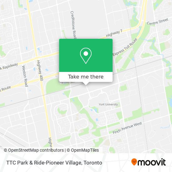 TTC Park & Ride-Pioneer Village plan