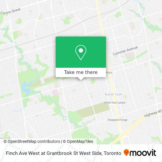 Finch Ave West at Grantbrook St West Side map