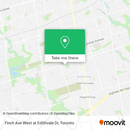 Finch Ave West at Edithvale Dr map